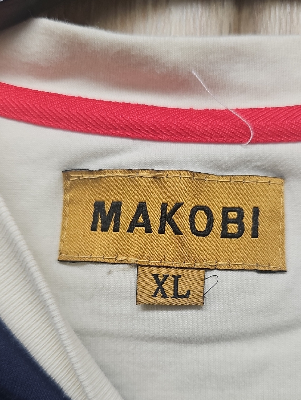 MAKOBI Colorblock Geometric Tee - Navy, White, Brown - Picture 3 of 7